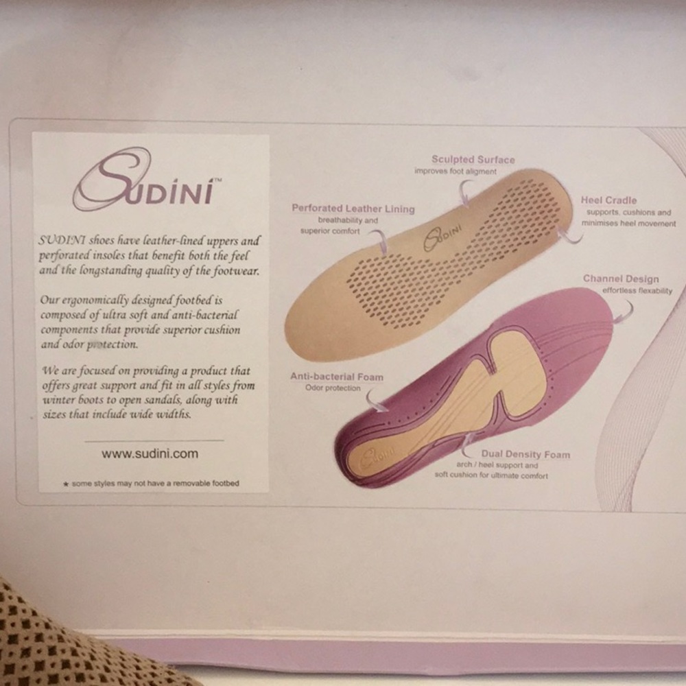 Sudini “Aly” Taupe Sling Back dress Wedge Perforated Suede Sandal Sz 10 NIB - Picture 13 of 15